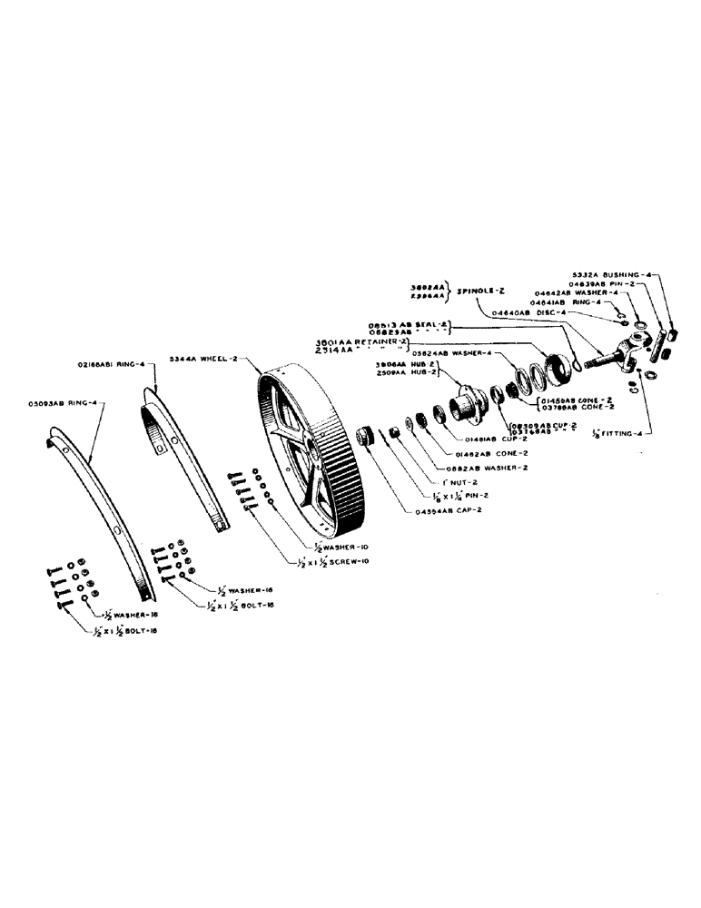 Схема запчастей Case IH SO-SERIES - (104) - FRONT WHEEL AND SPINDLE, FOR S AND SO TRACTORS (06) - POWER TRAIN