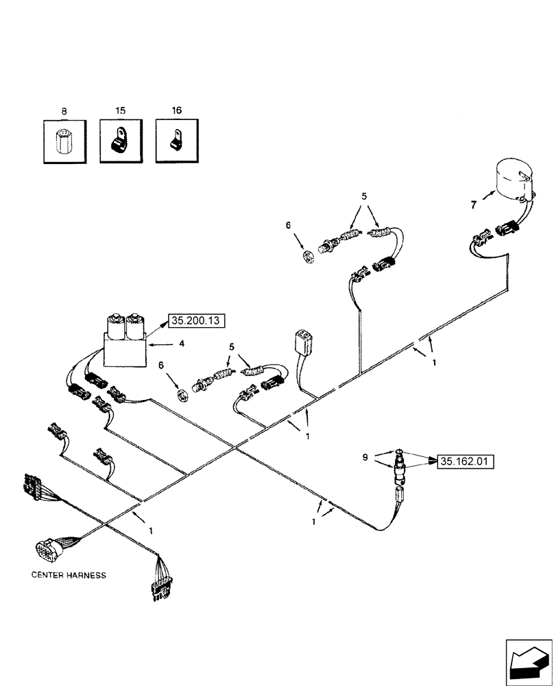 Схема запчастей Case IH 2588 - (55.100.38) - HARNESS, LOWER (55) - ELECTRICAL SYSTEMS