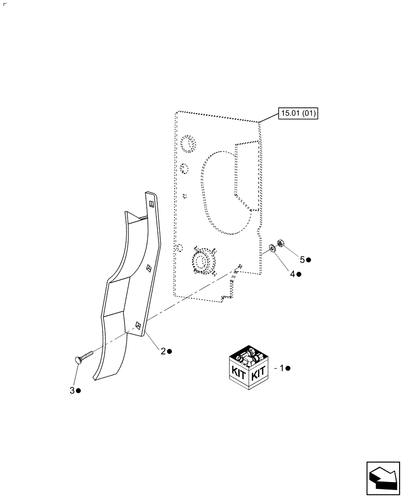 Схема запчастей Case IH DC102 - (18.01) - KIT, ROLL DEFLECTOR (18) - ACCESSORIES