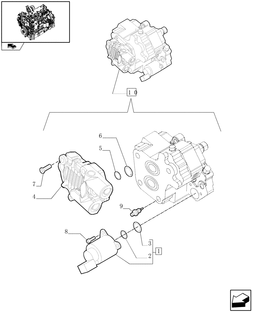 Схема запчастей Case IH PUMA 195 - (0.14.0/ A) - INJECTION PUMP - COMPONENTS (01) - ENGINE