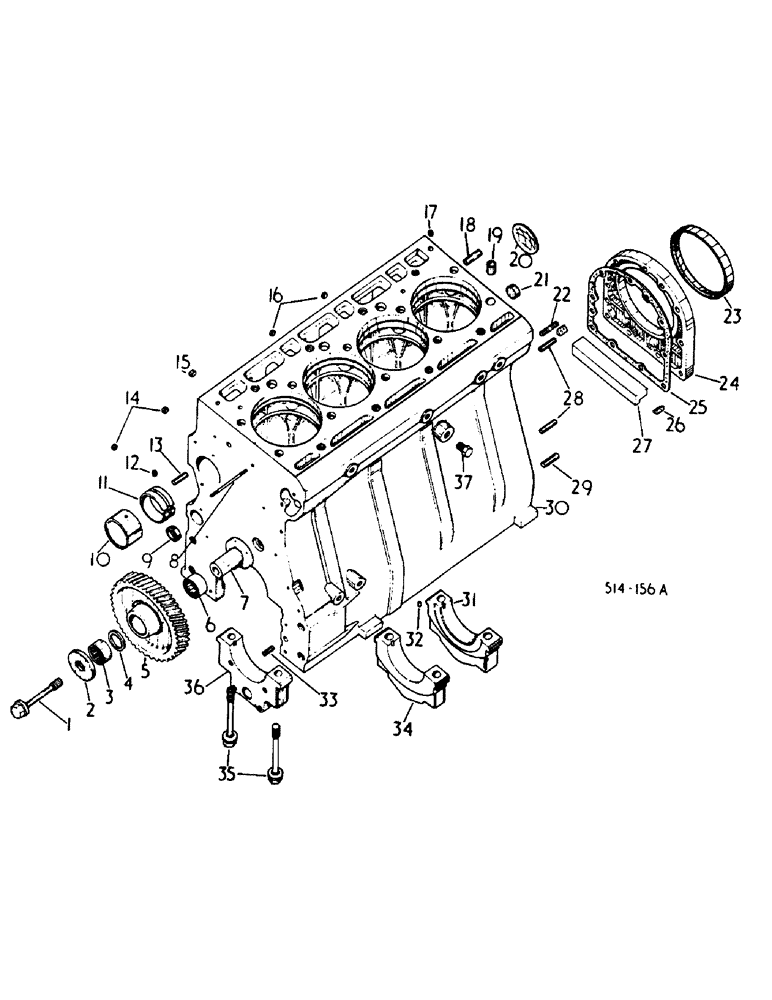 Схема запчастей Case IH 584 - (12-24) - CRANKCASE AND RELATED PARTS Power