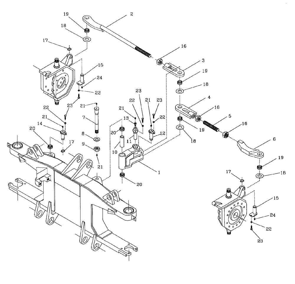 Схема запчастей Case IH AUSTOFT - (A01-12) - TIE RODS (FRONT AXLE) Mainframe & Functioning Components