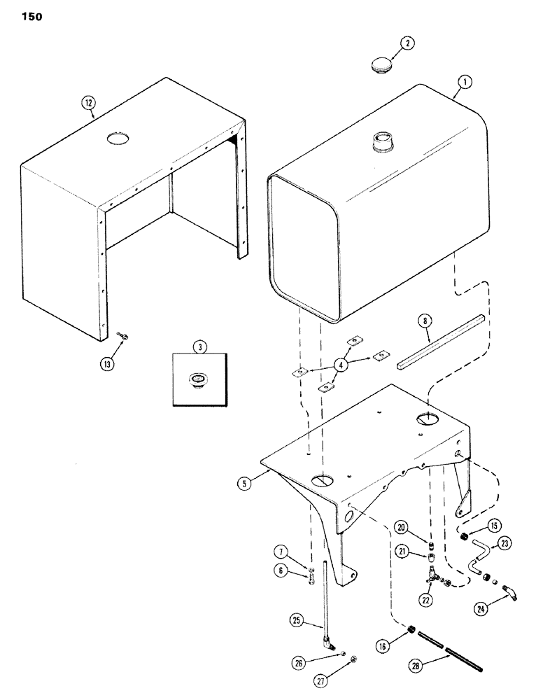Схема запчастей Case IH 301BD - (150) - FUEL TANK, B 