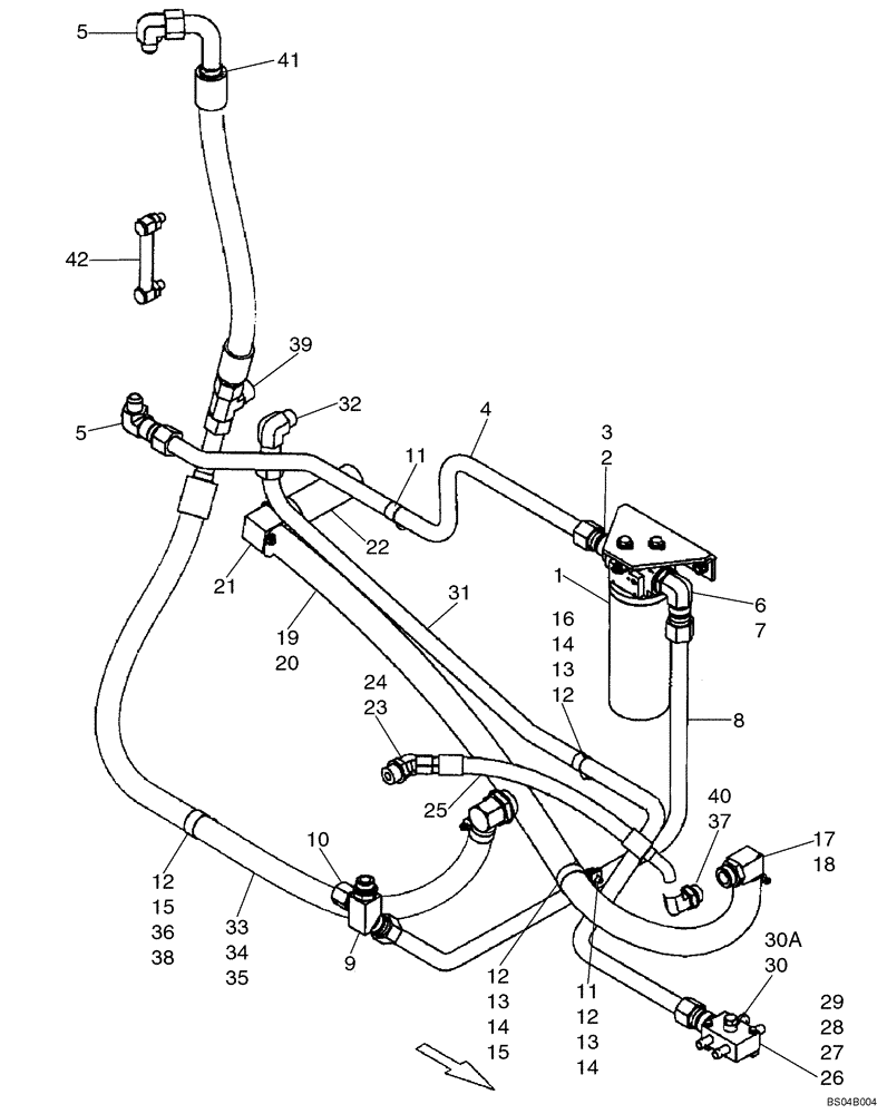 Схема запчастей Case IH 445CT - (06-04) - HYDROSTATICS - PUMP, SUPPLY AND RETURN (445) (06) - POWER TRAIN