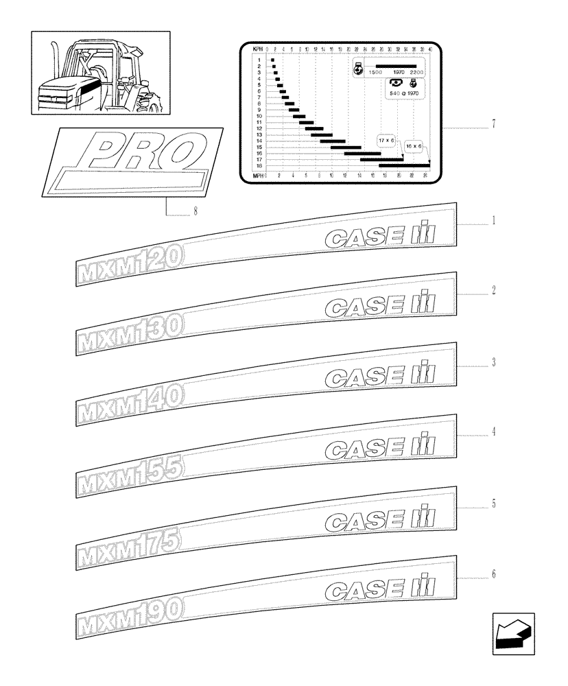 Схема запчастей Case IH MXM175 - (1.98.2) - MODEL IDENTIFICATION DECALS (13) - DECALS