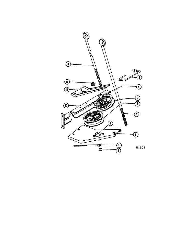 Схема запчастей Case IH 1060 - (050[1]) - SICKLE DRIVE IDLER AND TIGHTENER (58) - ATTACHMENTS/HEADERS