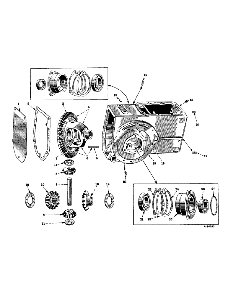 Схема запчастей Case IH SUPER A - (169) - CHASSIS, TRANSMISSION CASE AND DIFFERENTIAL (12) - CHASSIS