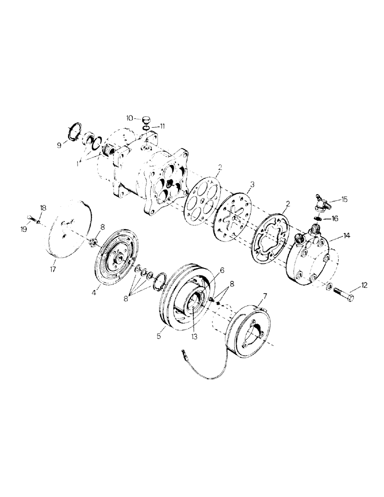 Схема запчастей Case IH CM360 - (03-13) - A/C COMPRESSOR ASSEMBLY, CAT 3306 ENGINE (03) - Climate Control