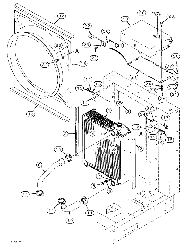 Схема запчастей Case IH 6591T - (2-02) - RADIATOR, DEAERATION TANK AND MOUNTING 