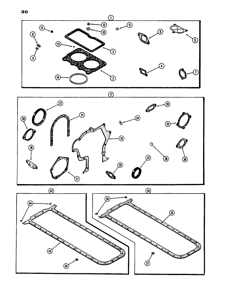 Схема запчастей Case IH 1170 - (030) - ENGINE GASKET KITS, (451B) DIESEL ENGINE (02) - ENGINE