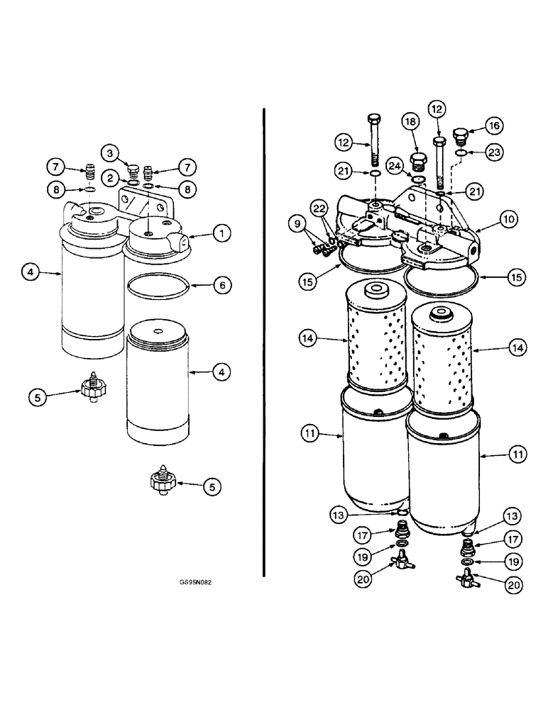 Схема запчастей Case IH D-310 - (5-106) - FUEL FILTERS, SPIN-ON TYPE, CARTRIDGE TYPE 