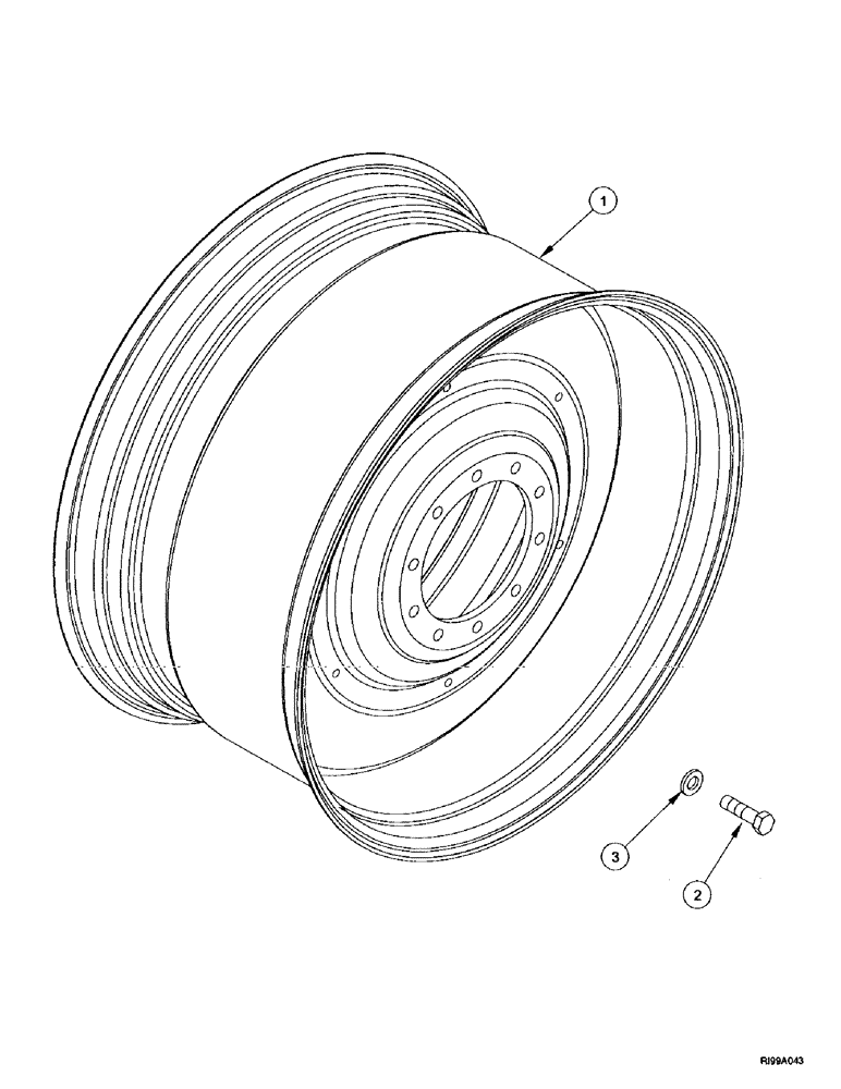 Схема запчастей Case IH MX240 - (6-128) - SOLID STEEL REAR WHEELS, EUROPE ONLY (06) - POWER TRAIN