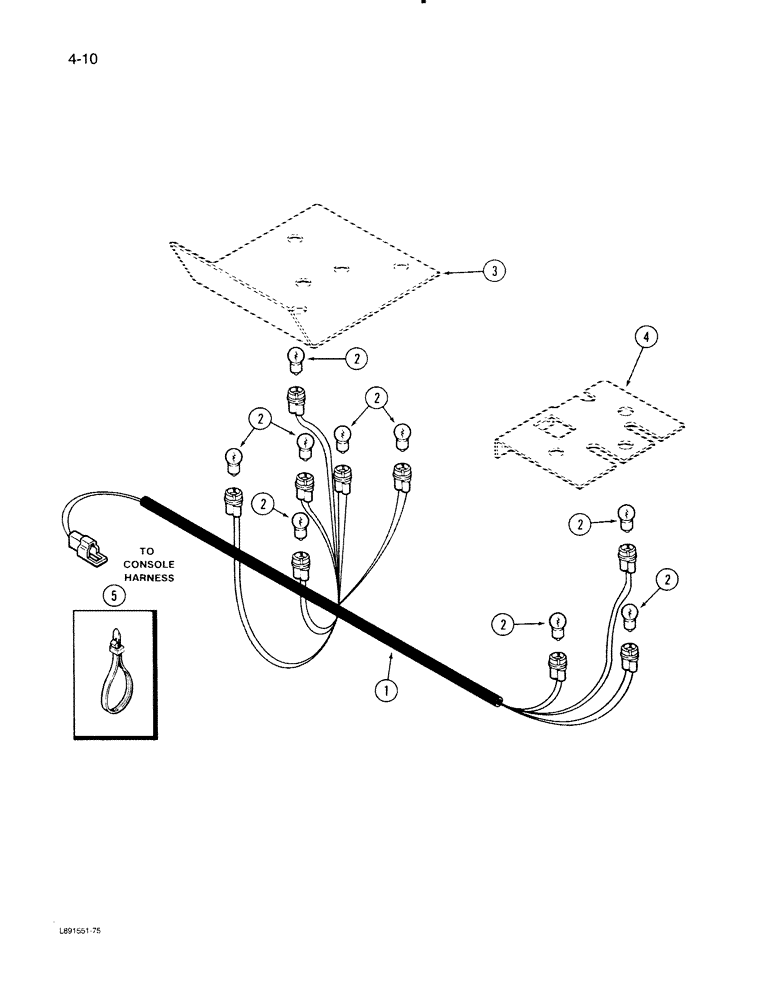 Схема запчастей Case IH 1670 - (4-10) - CONSOLE BACK LIGHTING HARNESS (06) - ELECTRICAL