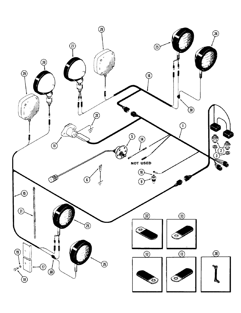 Схема запчастей Case IH 1370 - (080) - TRANSMISSION HARNESS, FIRST USED P.I.N. 8797567 (04) - ELECTRICAL SYSTEMS