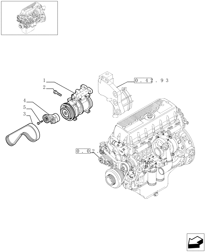 Схема запчастей Case IH F3AE0684G B003 - (0.39.0[01]) - COMPRESSOR, AIRCOND.(504032826) 