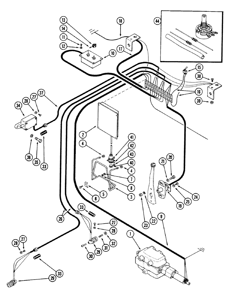 Схема запчастей Case IH 4694 - (4-104) - ELECTRIC HITCH WIRING (04) - ELECTRICAL SYSTEMS