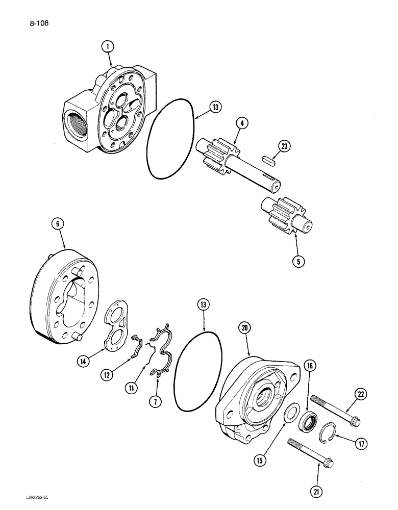 Схема запчастей Case IH 1680 - (8-108) - REEL DRIVE PUMP ASSEMBLY, PRIOR TO P.I.N. JJC0046598 (07) - HYDRAULICS