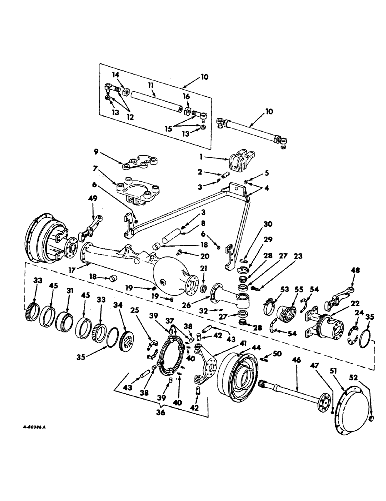 Схема запчастей Case IH 21256 - (B-15) - POWER TRAIN, FRONT AXLE AND CONNECTIONS, FARMALL TRACTORS WITH ALL WHEEL DRIVE (03) - POWER TRAIN