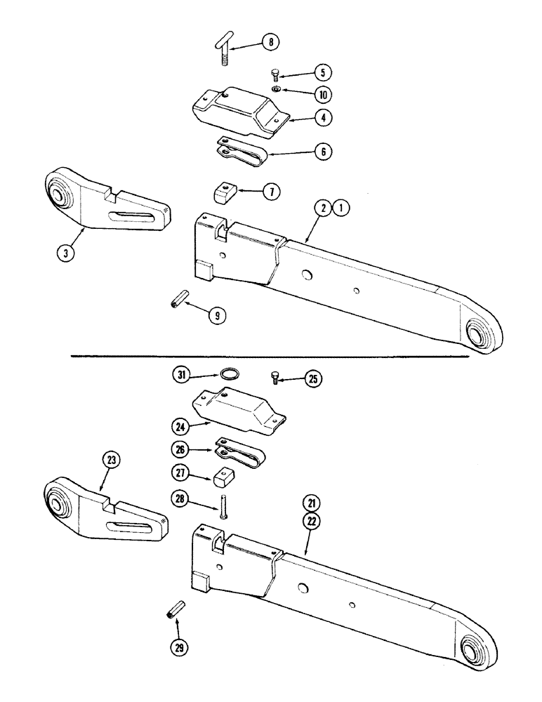 Схема запчастей Case IH 2594 - (9-006) - HITCH DRAFT ARMS, TELESCOPING (09) - CHASSIS/ATTACHMENTS