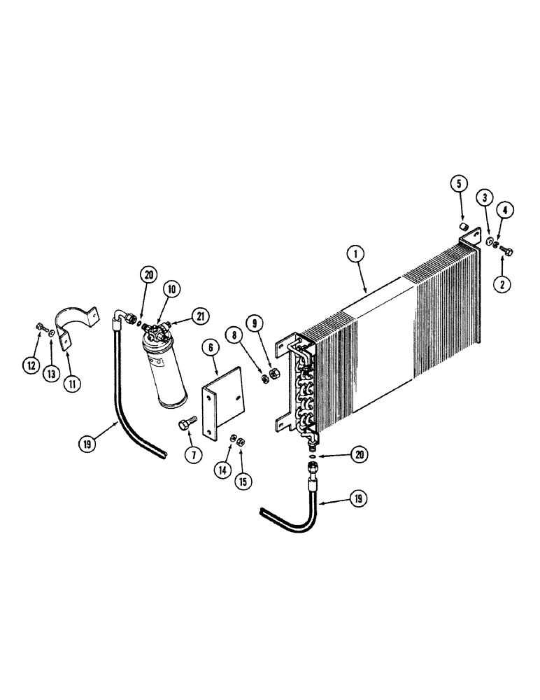 Схема запчастей Case IH 4694 - (9-488) - AIR CONDITIONING, CONDENSER AND RECEIVER-DRIER MOUNTING (09) - CHASSIS/ATTACHMENTS