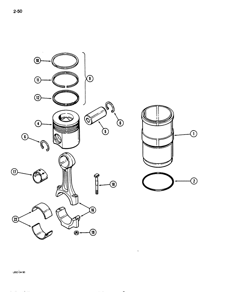 Схема запчастей Case IH 9130 - (2-50) - PISTONS, 6T-830 ENGINE (02) - ENGINE