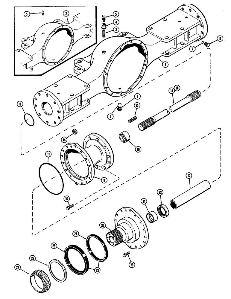 Схема запчастей Case IH 2470 - (150) - REAR RIGID STEER, REAR AXLE HOUSING, AXLE EXTENSION & SPINDLE (06) - POWER TRAIN