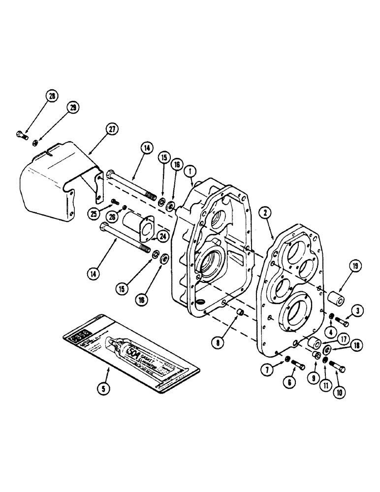 Схема запчастей Case IH 4690 - (6-228) - PTO DROP BOX, HOUSING, COVER AND SHIELDS (06) - POWER TRAIN