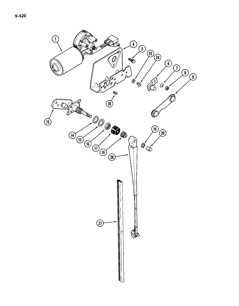 Схема запчастей Case IH 4994 - (9-420) - CAB, WINDSHIELD WIPER (09) - CHASSIS/ATTACHMENTS