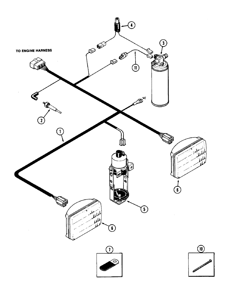 Схема запчастей Case IH 2594 - (4-16) - FORWARD COMPONENT HARNESS (04) - ELECTRICAL SYSTEMS