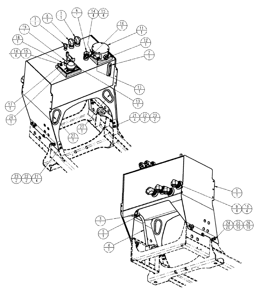 Схема запчастей Case IH SPX3320 - (06-025) - OIL TANK GROUP Hydraulic Plumbing