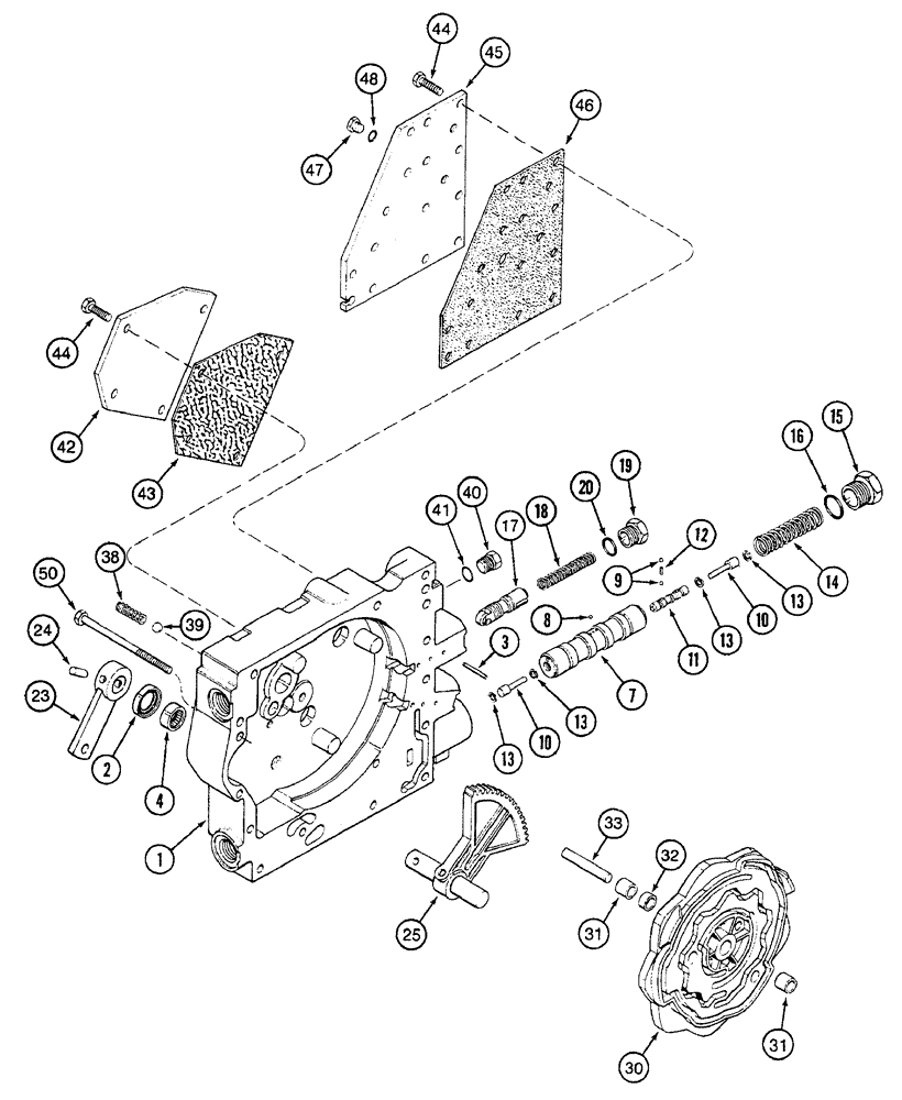 Схема запчастей Case IH 7250 - (6-028) - TRANSMISSION CONTROL VALVE ASSEMBLY, CAM HOUSING SECTION (06) - POWER TRAIN