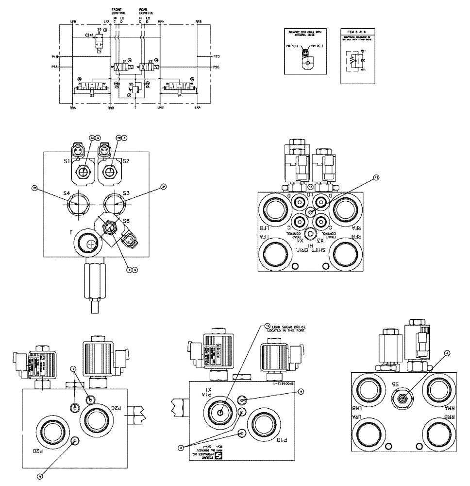 Схема запчастей Case IH 3150 - (06-020) - VALVE, SHIFT BLOCK - DEUTSCH SERIAL #20001 AND LATER Hydraulic Plumbing