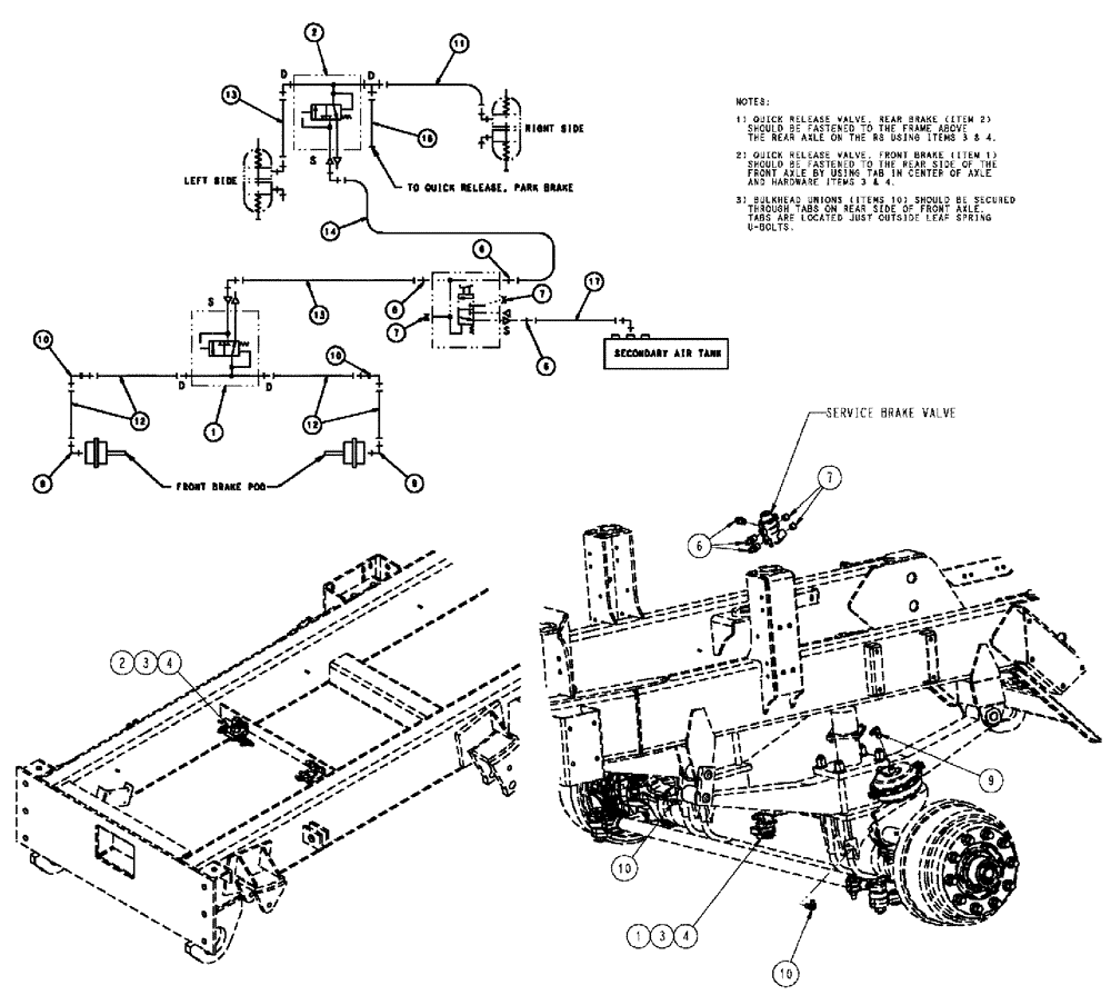 Схема запчастей Case IH TITAN 4520 - (07-002) - SERVICE BRAKE GROUP Pneumatics