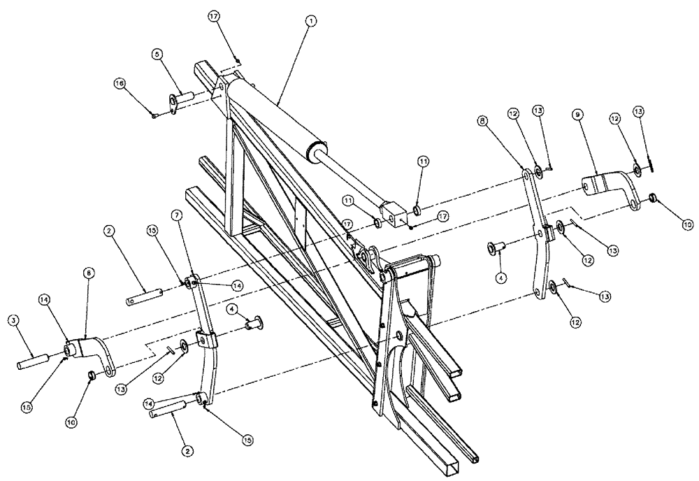 Схема запчастей Case IH SPX3310 - (08-028) - HINGE ASSEMBLY, R.H. (09) - BOOMS