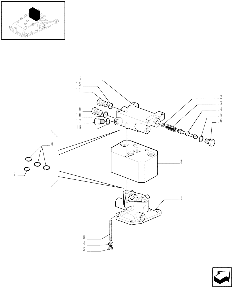 Схема запчастей Case IH JX1095N - (1.82.7/08[02]) - (VAR.541) L/REMOTE VALVES FOR ELECTRONIC LIFT - CONTROL VALVE, RINGS - D5484 (07) - HYDRAULIC SYSTEM