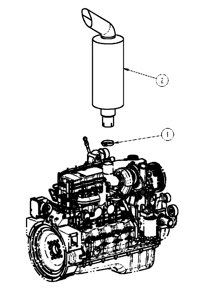 Схема запчастей Case IH SPX3320 - (03-048) - EXHAUST GROUP (01) - ENGINE