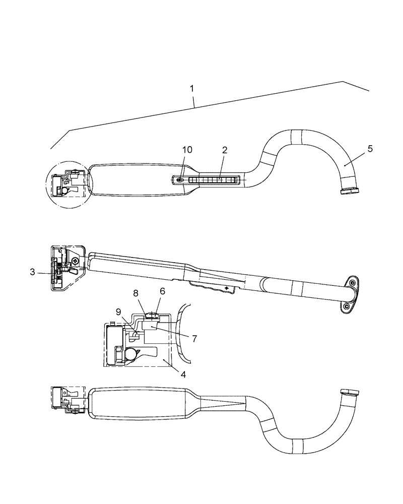 Схема запчастей Case IH AFX8010 - (E.34.A.76[3]) - HANDLE ASSEMBLY, DOOR E - Body and Structure