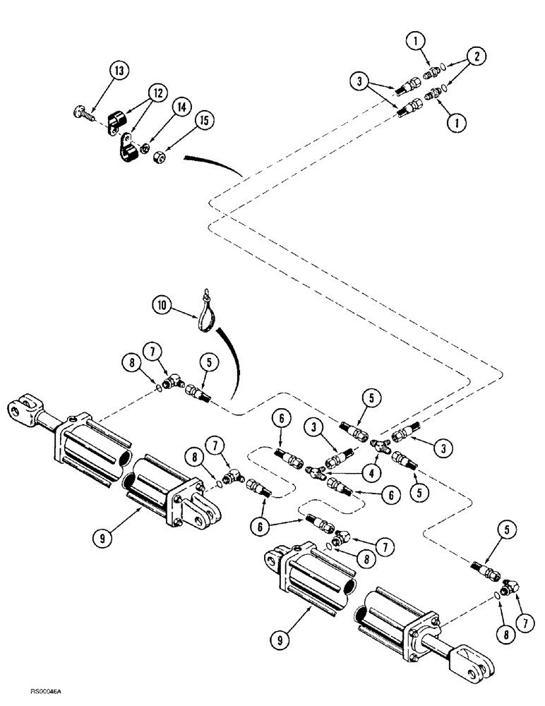 Схема запчастей Case IH 4300 - (8-026[A]) - WING LIFT HYDRAULIC CIRCUIT, STANDARD TRANSPORT, FLAT FOLD, 18.8 FT THRU 27.8 FT WIDE VIBRA CHISEL (08) - HYDRAULICS