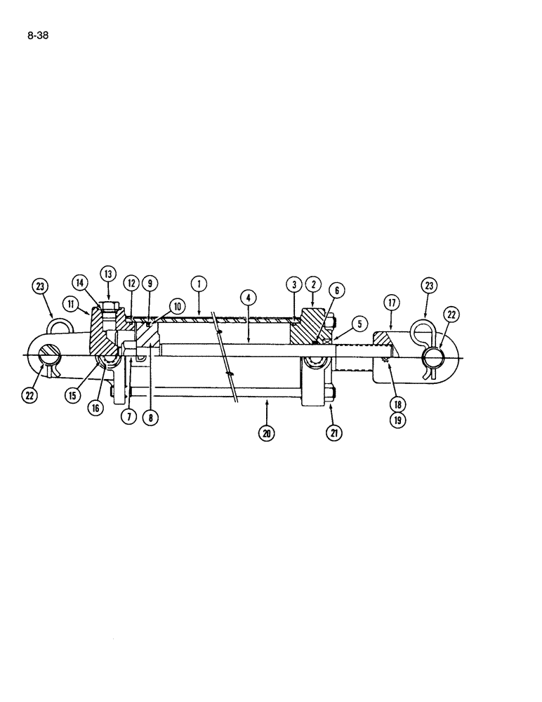 Схема запчастей Case IH 365 - (8-38) - HYDRAULIC CYLINDER, 4 ID X 8 INCH STROKE (08) - HYDRAULICS