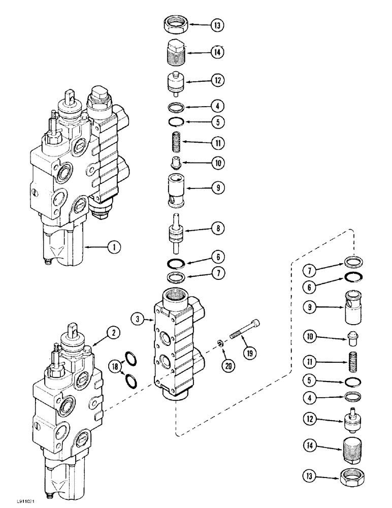 Схема запчастей Case IH 9380 - (8-076) - LOAD CHECK REMOTE CONTROL VALVE ASSEMBLY, IF EQUIPPED (08) - HYDRAULICS