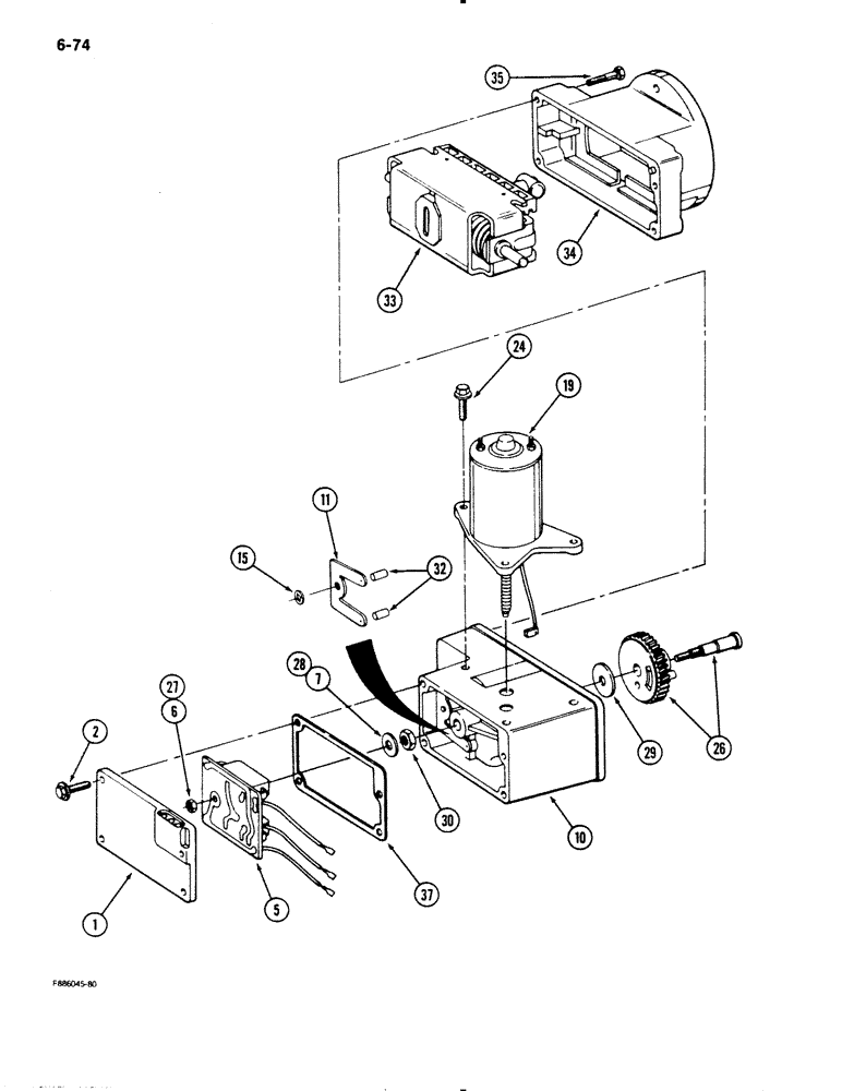 Схема запчастей Case IH 9110 - (6-74) - ELECTRIC SHIFT ASSEMBLY (06) - POWER TRAIN