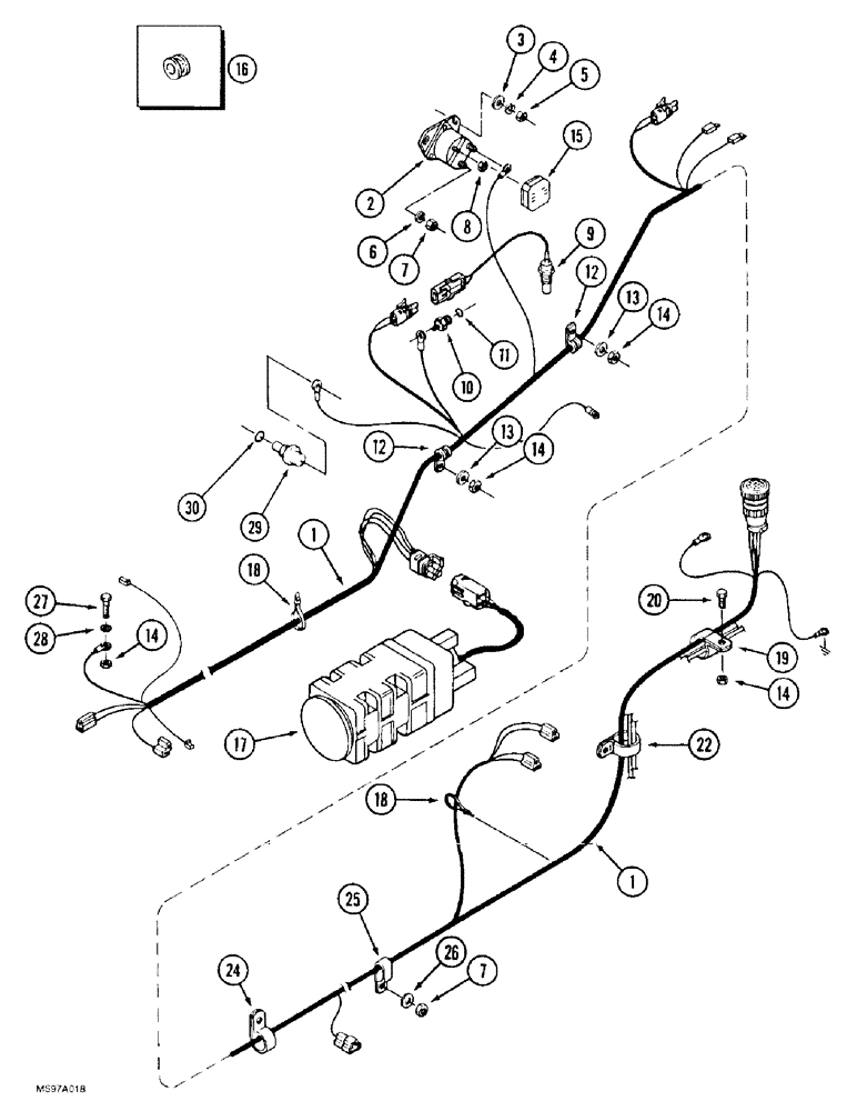 Схема запчастей Case IH 9380 QUADTRAC - (4-016) - FRONT FRAME HARNESS (04) - ELECTRICAL SYSTEMS