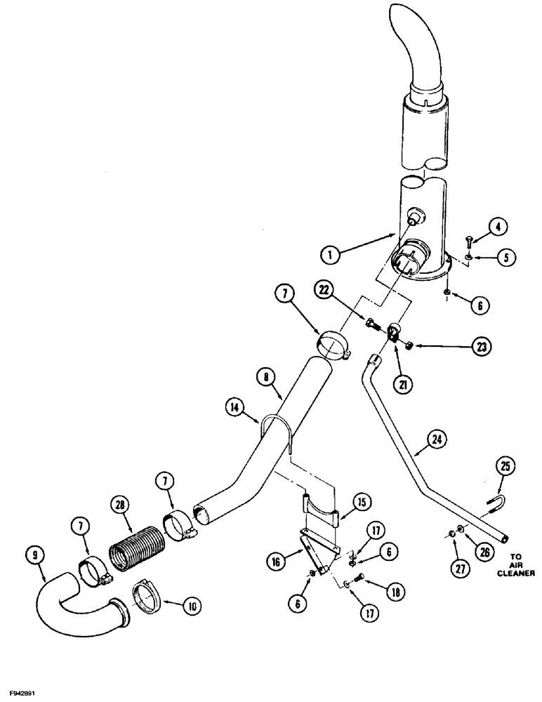 Схема запчастей Case IH 9270 - (2-013A) - EXHAUST SYSTEM, P.I.N. JEE0033501 & AFTER (02) - ENGINE