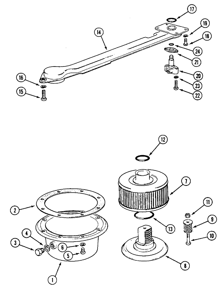 Схема запчастей Case IH 1294 - (8-212) - HYDRAULIC INLET FILTER (08) - HYDRAULICS