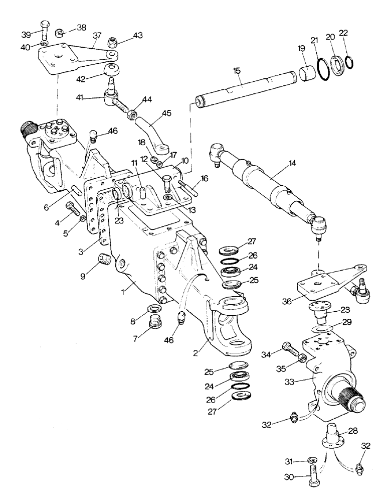 Схема запчастей Case IH 1290 - (G-03) - FRONT AXLE CASE, MFD DAVID BROWN AXLE (04) - FRONT AXLE