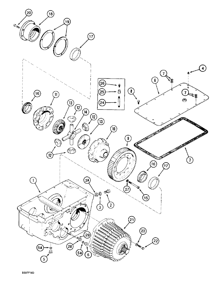 Схема запчастей Case IH 2188 - (6-54) - TRANSMISSION, HOUSING AND DIFFERENTIAL, PRIOR TO COMBINE S/N JJC0193725 (03) - POWER TRAIN