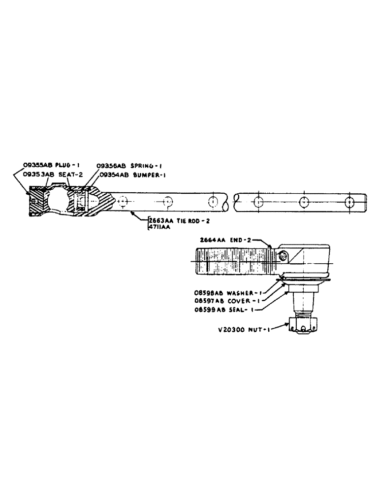 Схема запчастей Case IH D-SERIES - (117) - NOTCHED TIE RODS AND 2664AA END (06) - POWER TRAIN