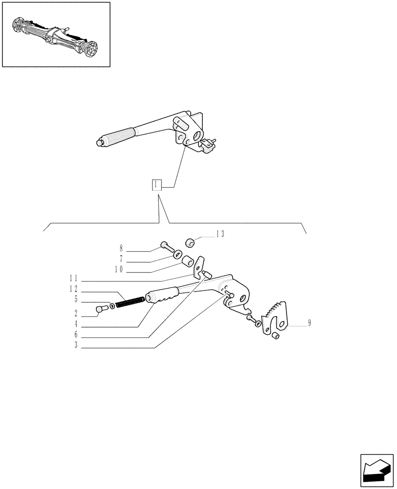 Схема запчастей Case IH JX80 - (1.67.2/ A) - HAND BRAKE - PARTS COMPONENTS (05) - REAR AXLE