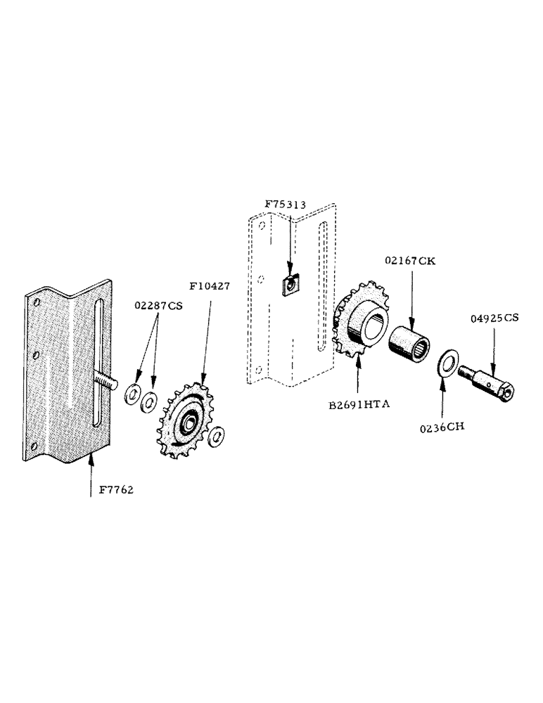 Схема запчастей Case IH 800 - (049) - FEEDER RAKE DRIVE TIGHTENER (60) - PRODUCT FEEDING