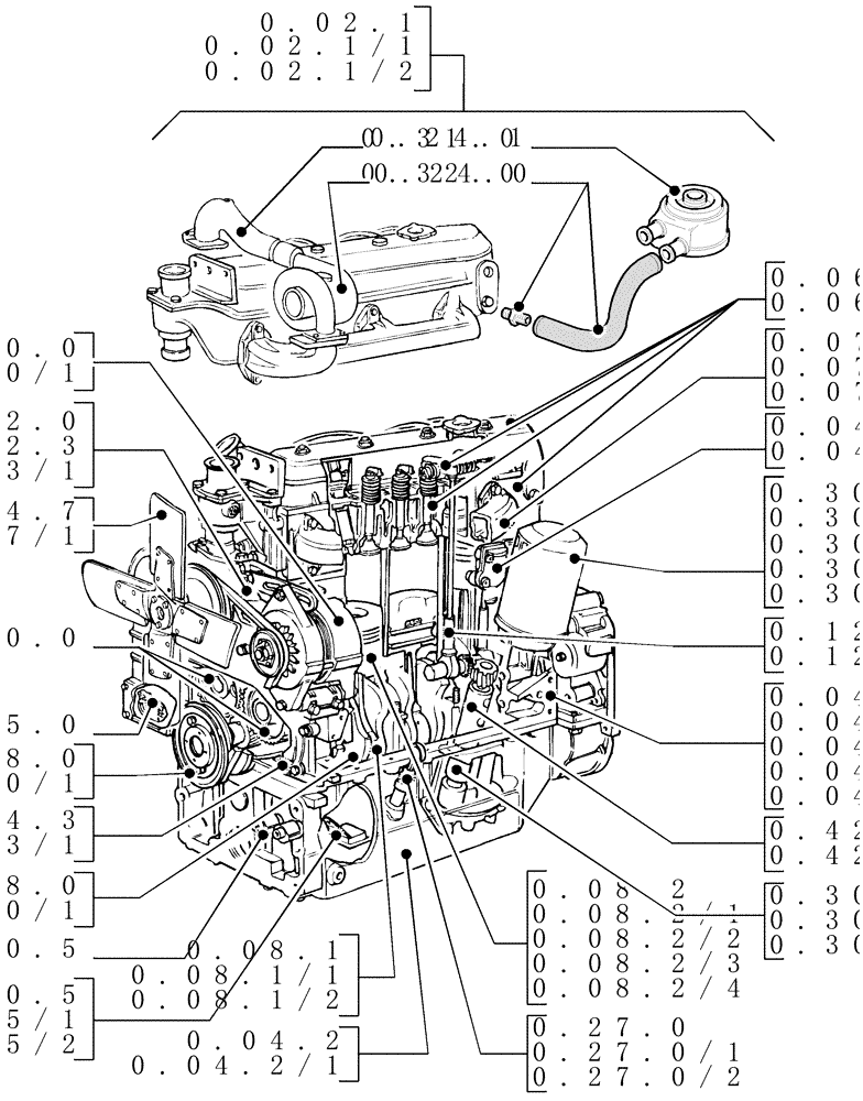 Схема запчастей Case IH JX80 - (SEC. 01[01]) - ENGINE (00) - GENERAL